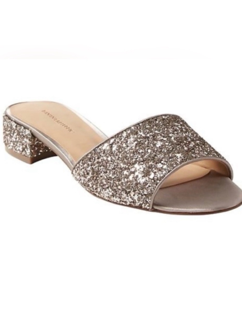 Banana Republic Gold Glitter Slide Mule SZ 8